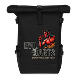 Darts-Rolltop-Rucksack Motiv "Evil Darts" - Schwarz