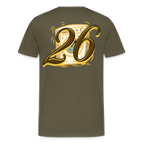 Kontrast Darts T-Shirt Motiv "Waschmaschine 1" fuer maenner (druck hinten)) - Khaki