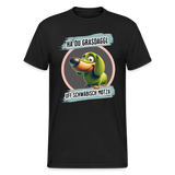 Gildan Fun T-Shirt Motiv "Ha du Grasdaggl" (Druck vorne) - Schwarz
