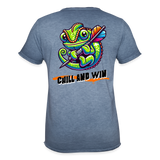 Vintage Darts-T-Shirt Motiv "Chill and Win" (Druck hinten) - Vintage Denim