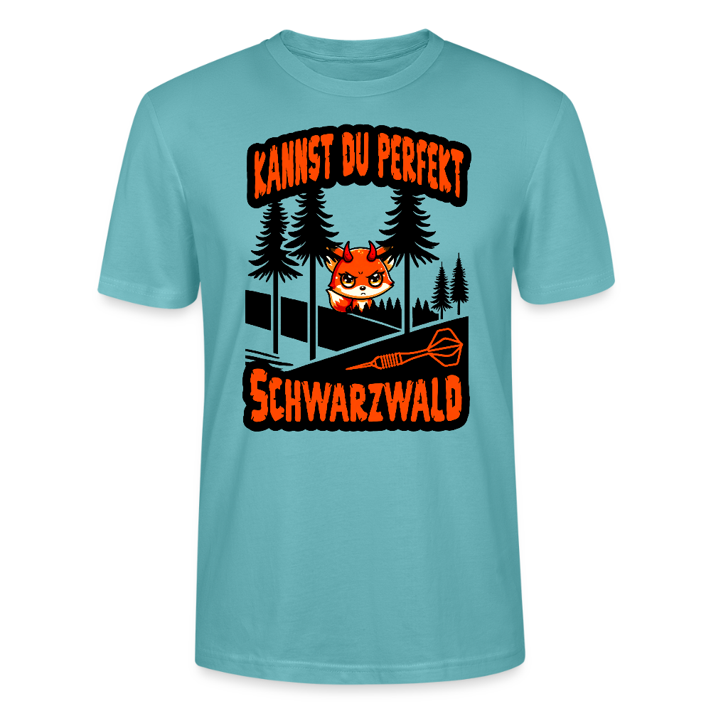 Unixex Darts-T-Shirt Motiv "Schwarzwald Perfekt" (druck vorne) - Pastelltürkis