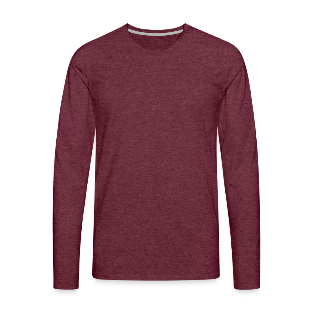 Männer Premium Langarmshirt Motiv Grasdaggl fuer Maenner (Druck vorne) - Bordeauxrot meliert
