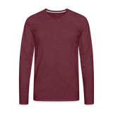 Männer Premium Langarmshirt Motiv Grasdaggl fuer Maenner (Druck vorne) - Bordeauxrot meliert