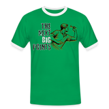 Kontrast Darts T-Shirt Motiv "Next Big Points" fuer maenner (druck vorne) - Kelly Green/Weiß