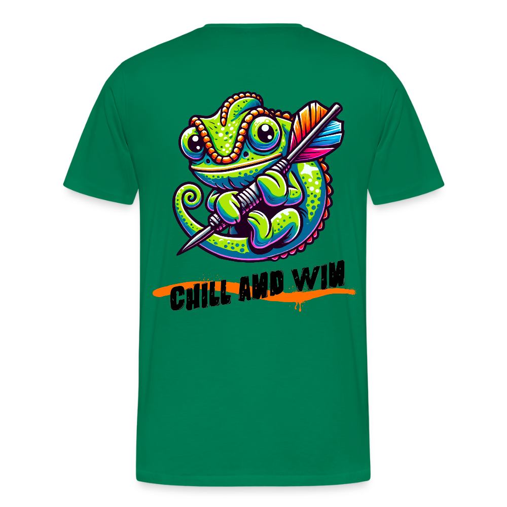 Premium Darts-T-Shirt Motiv „Chill and Win“ - Kelly Green