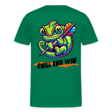 Premium Darts-T-Shirt Motiv „Chill and Win“ - Kelly Green