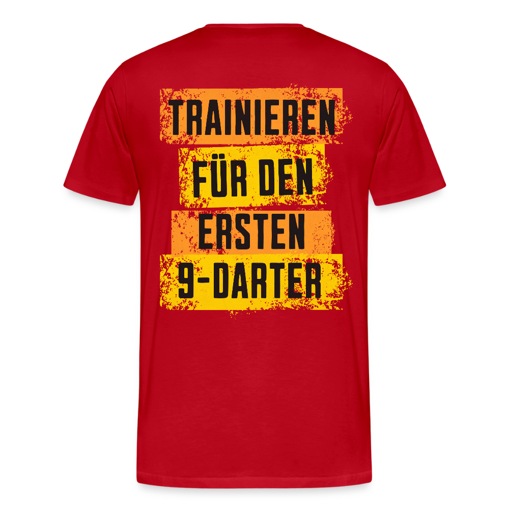 Premium Darts-T-Shirt Motiv „9-Darter“ - Rot