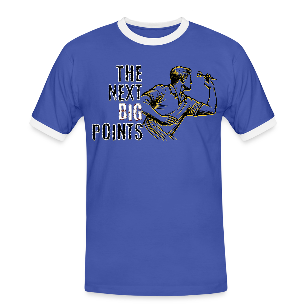 Kontrast Darts T-Shirt Motiv "Next Big Points" fuer maenner (druck vorne) - Blau/Weiß