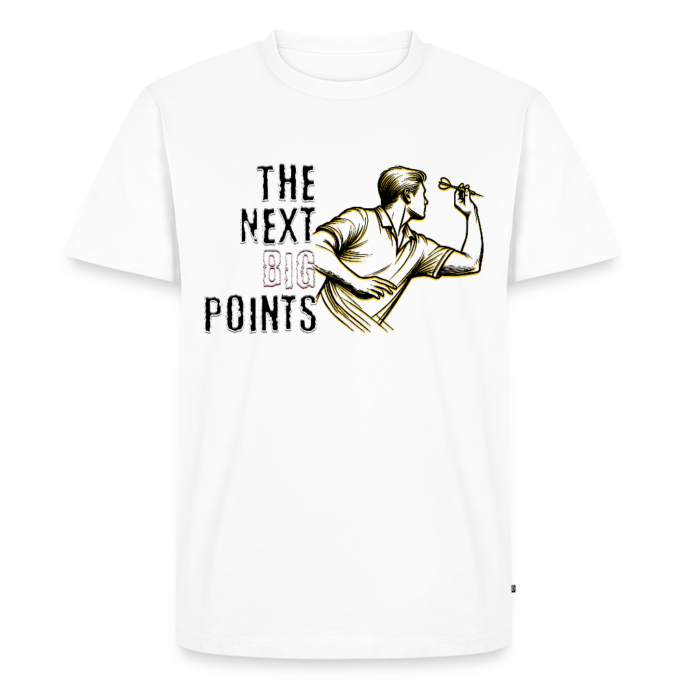 Premium Darts T-Shirt Motiv "Next Big Points" - Weiß