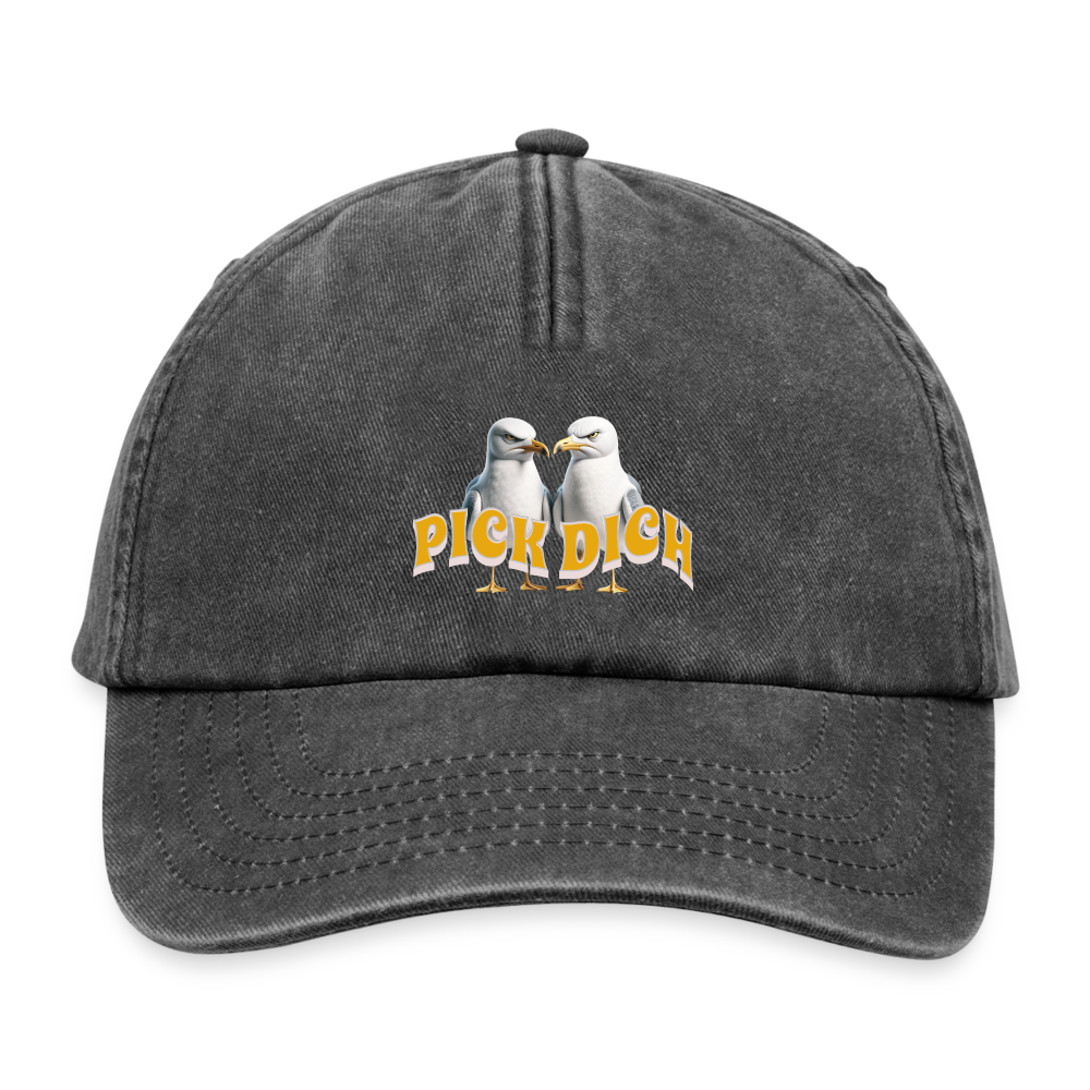 Relaxed Vintage Dad Cap Fun-Motiv "Pick Dich" - Vintage Schwarz