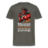 Darts-T-Shirt Motiv "Matchwinner" fuer maenner (Druck hinten, dunkle stoffe) - Asphalt