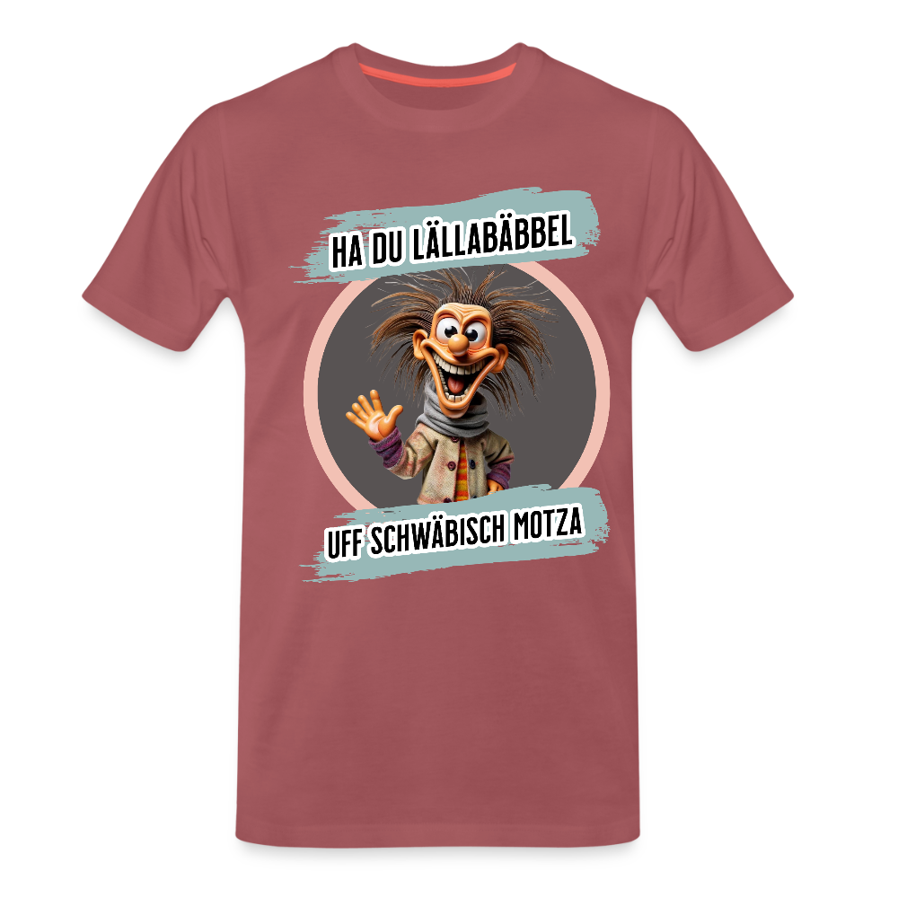 Fun T-Shirt Motiv "Ha du Lällabäbbel" - washed Burgundy