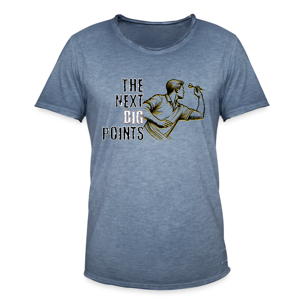 Vintage Darts T-Shirt Motiv "Next Big Points" (Druck vorne) - Vintage Denim