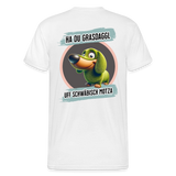 Gildan Fun T-Shirt Motiv "Ha du Grasdaggl" (Druck hinten) - Weiß