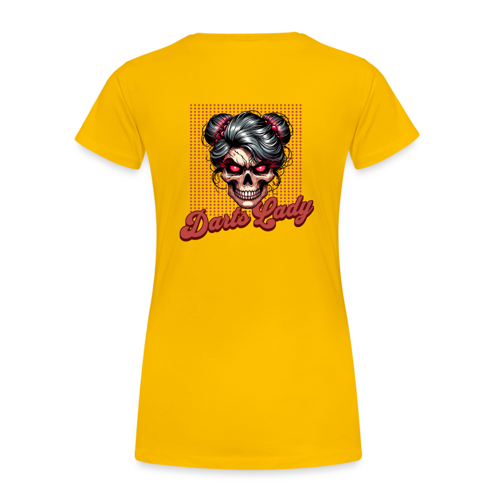 Frauen Premium Darts T-Shirt: Darts Lady - Sonnengelb