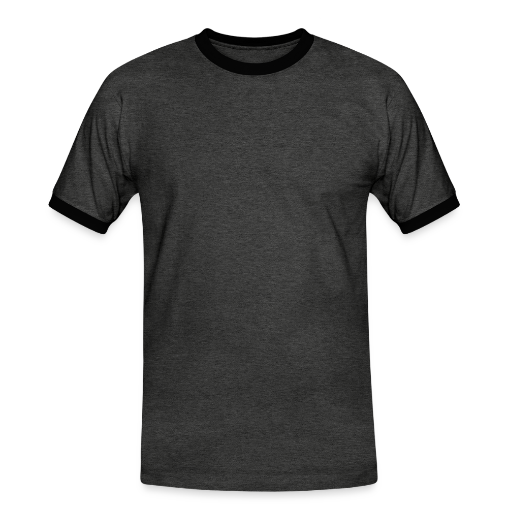 Kontrast Fun T-Shirt fuer Maenner Motiv "Ha du Grasdaggl" (Druck hinten) - Anthrazit/Schwarz