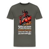 Darts-T-Shirt Motiv "Matchwinner" fuer maenner (Druck vorne, dunkle stoffe) - Asphalt