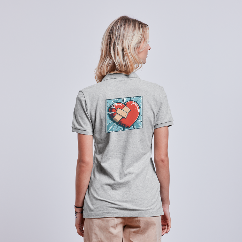 Frauen Poloshirt Variation 1 - Grau meliert