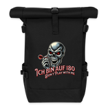 Rolltop-Darts-Rucksack Motiv "auf 180" - Schwarz