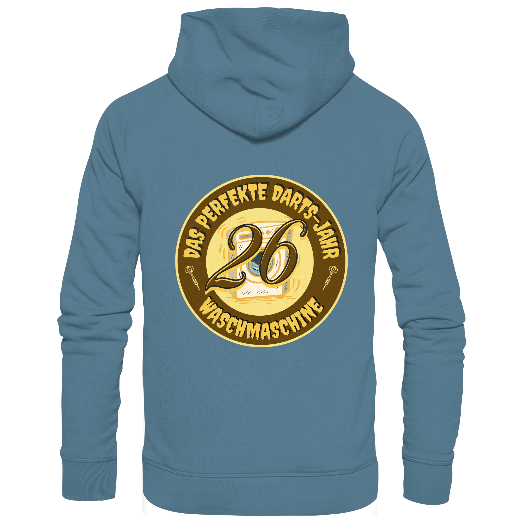 Darts-Hoodie Motiv "Perfektes Dartsjahr" (Druck hinten)