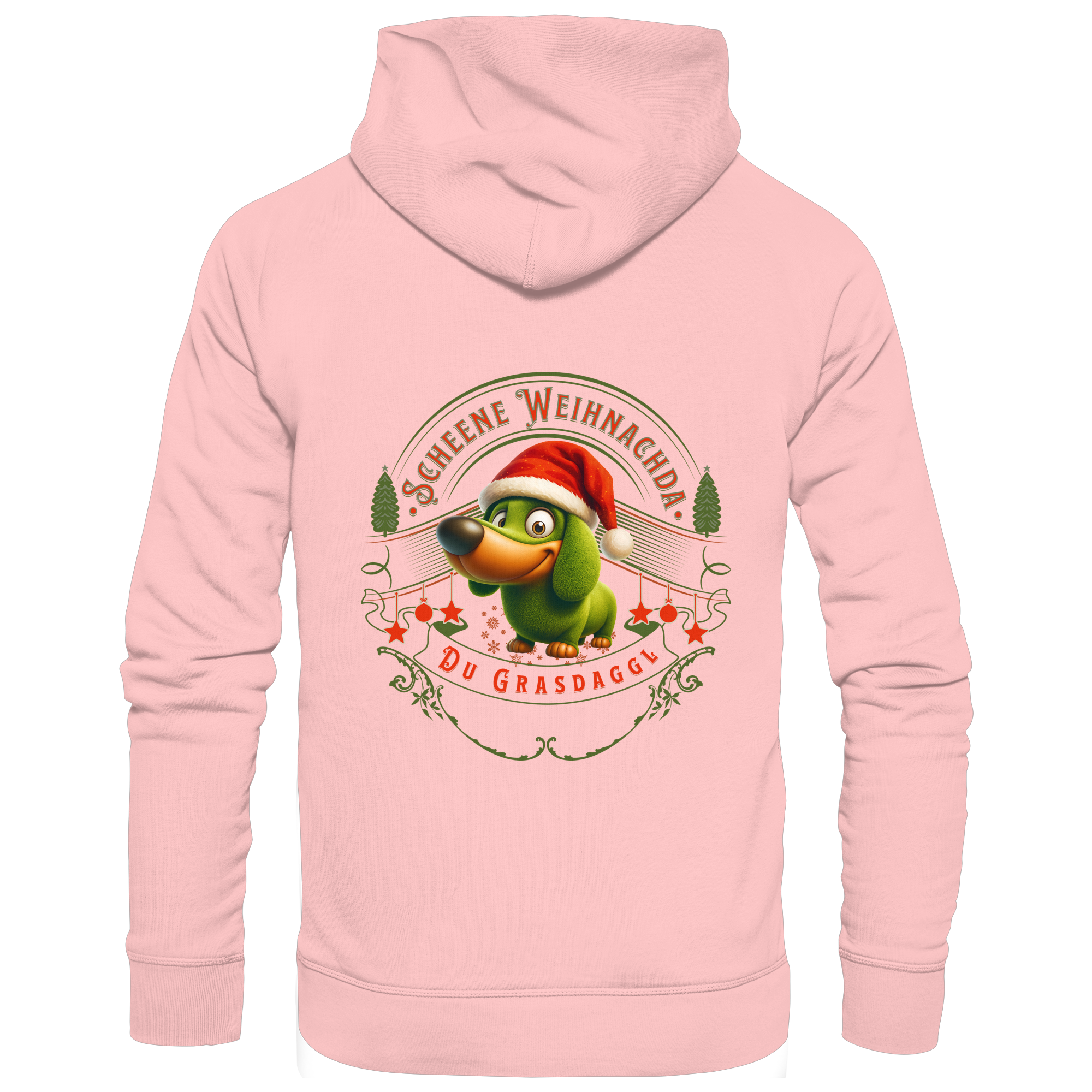 Fun-Hoodie Motiv "Grasdaggl Weihnachda" (Druck hinten)