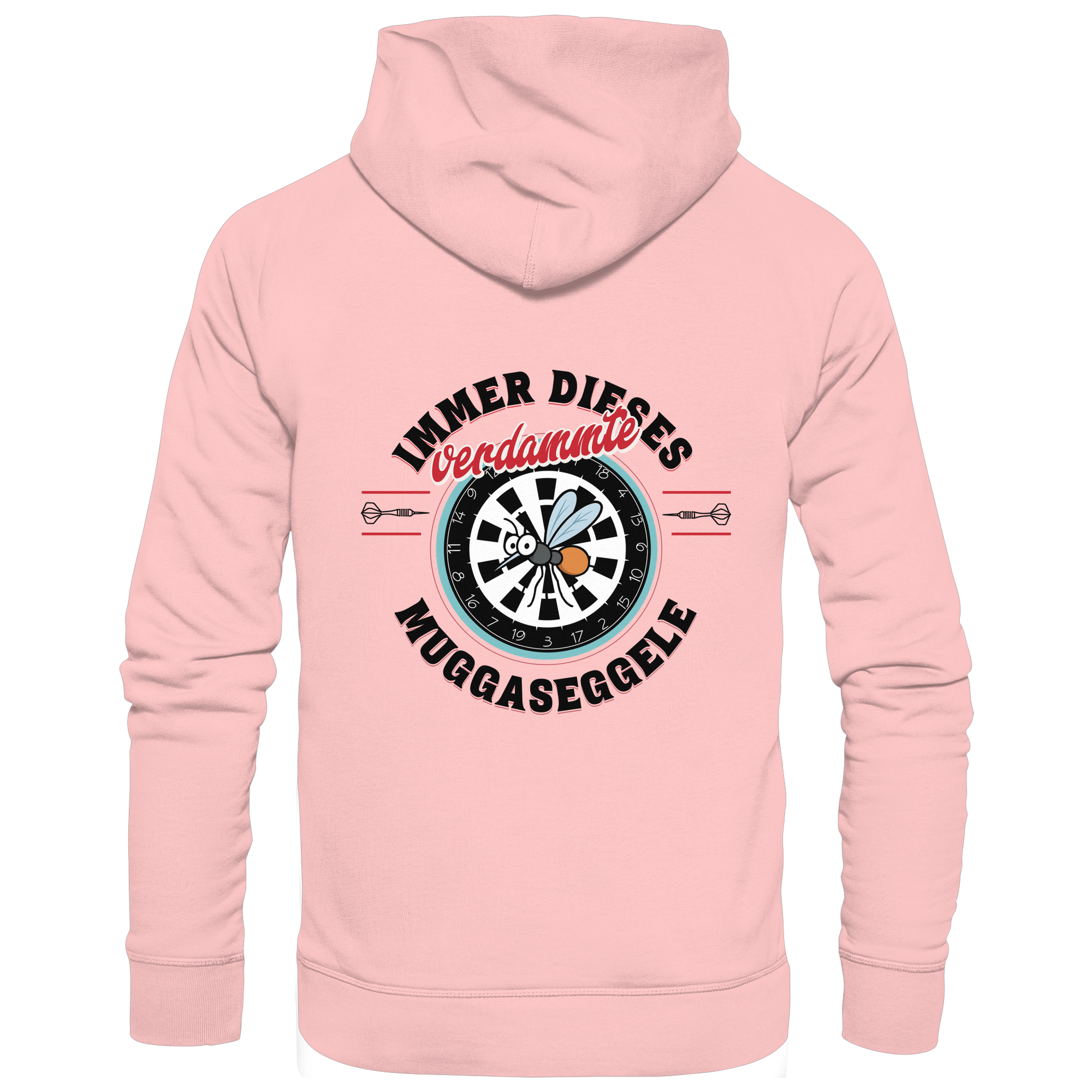 Darts-Hoodie Motiv "Muggaseggele" (Druck hinten)