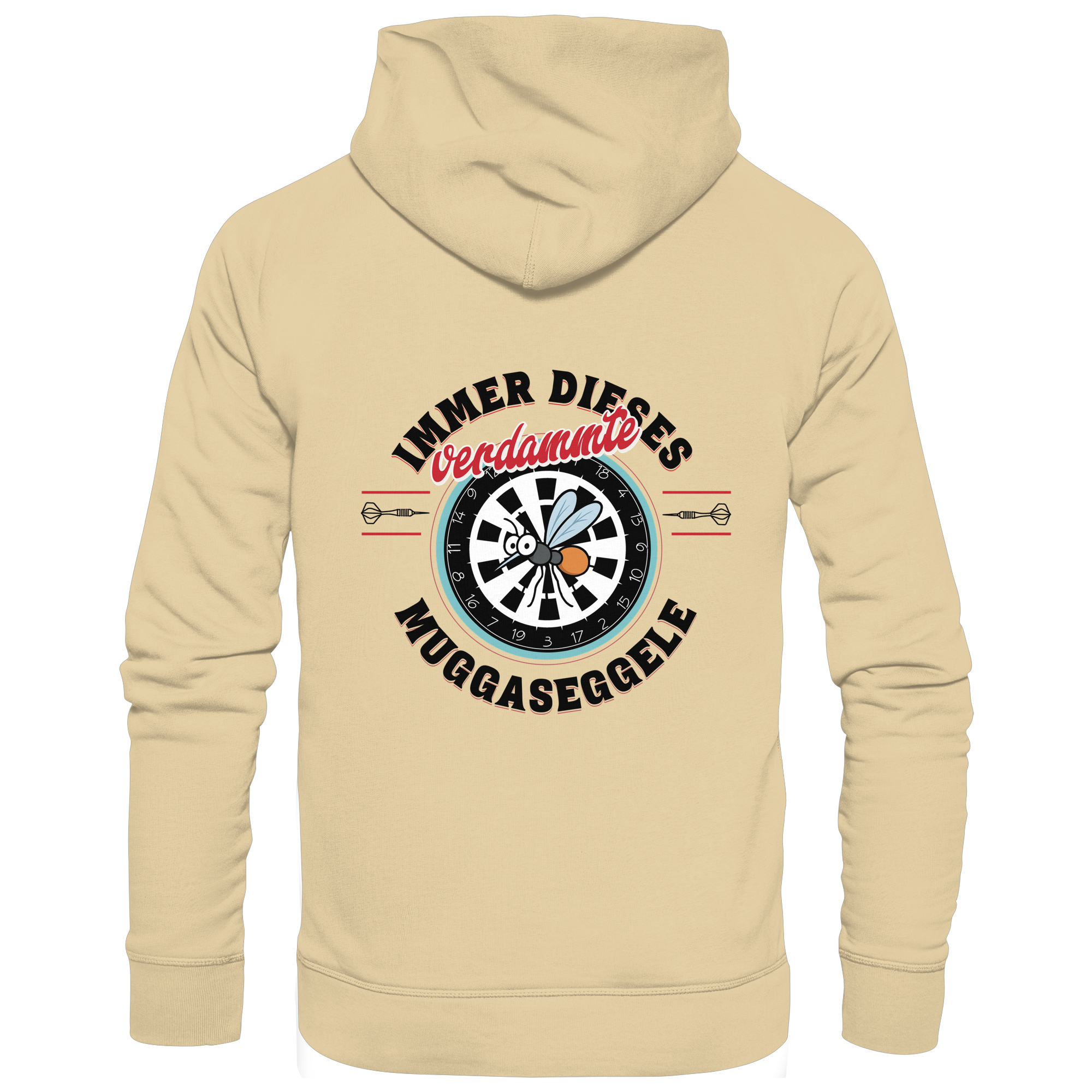 Darts-Hoodie Motiv "Muggaseggele" (Druck hinten)