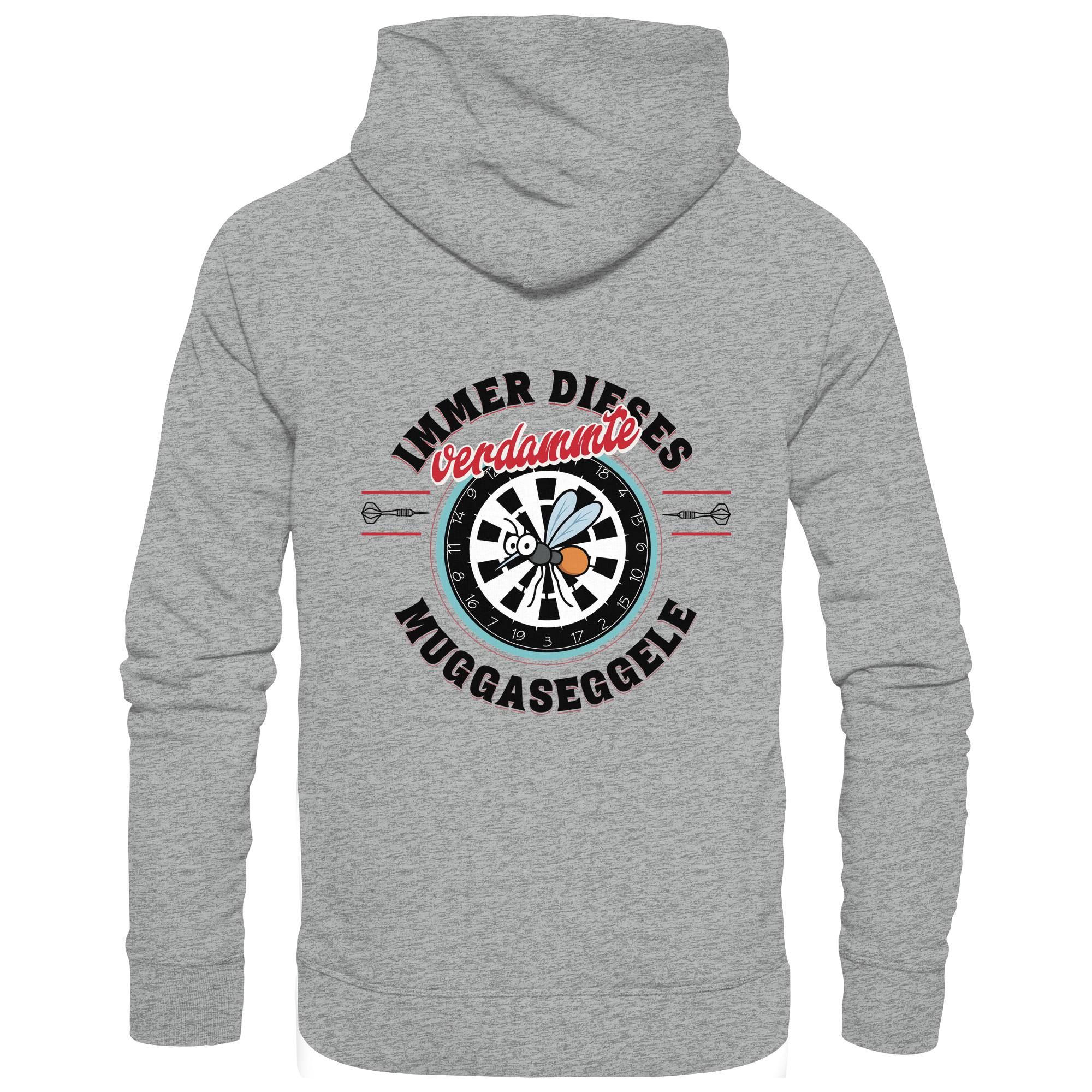 Darts-Hoodie Motiv "Muggaseggele" (Druck hinten)