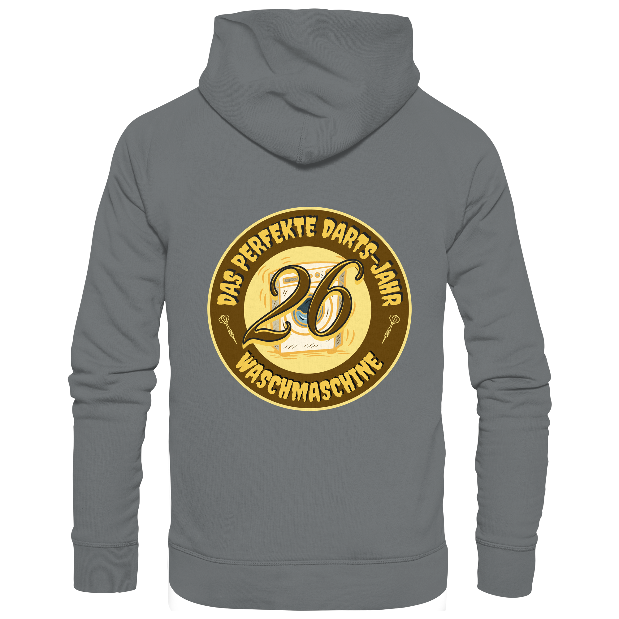Darts-Hoodie Motiv "Perfektes Dartsjahr" (Druck hinten)