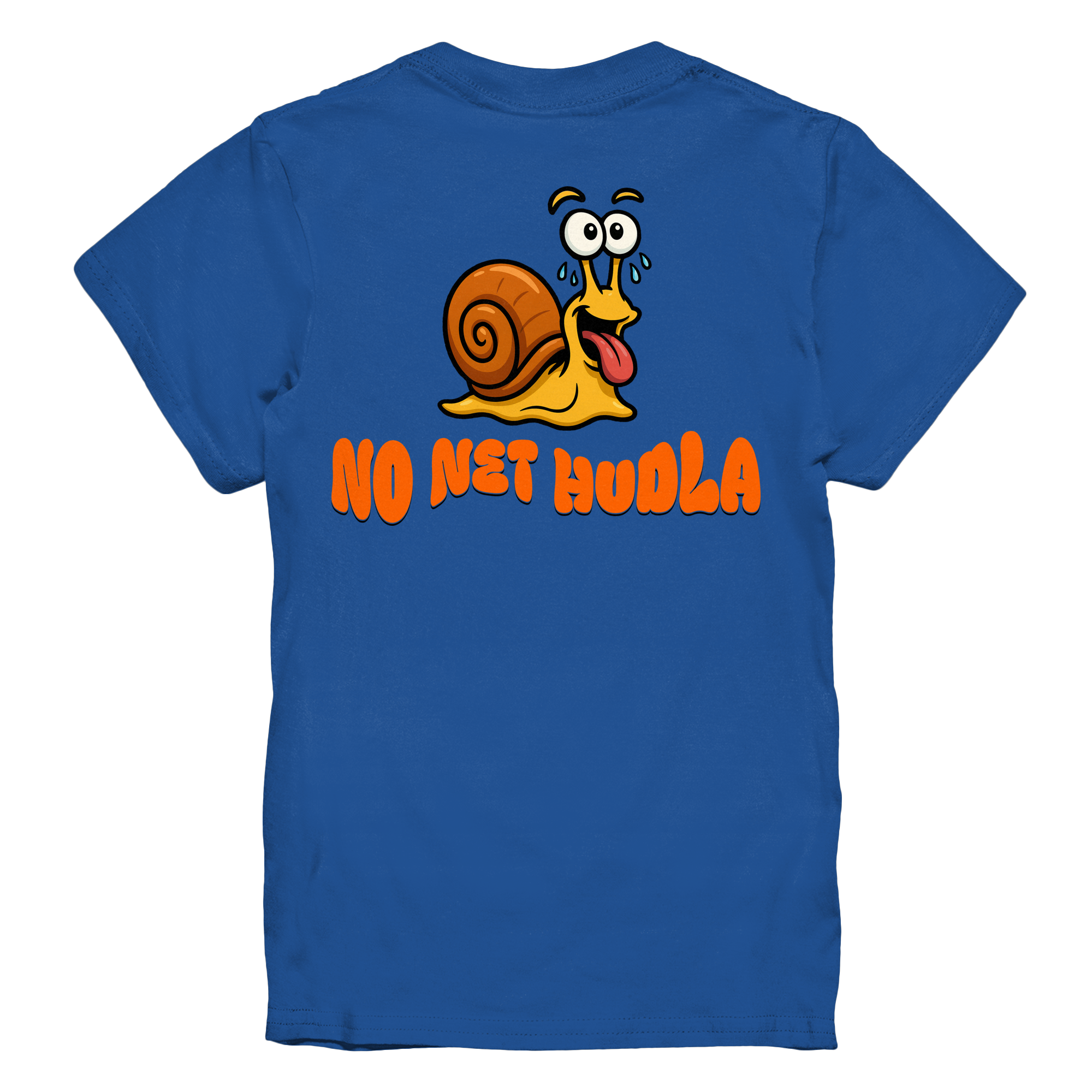 Kids-T-Shirt Motiv "Net Hudla" (Druck hinten)
