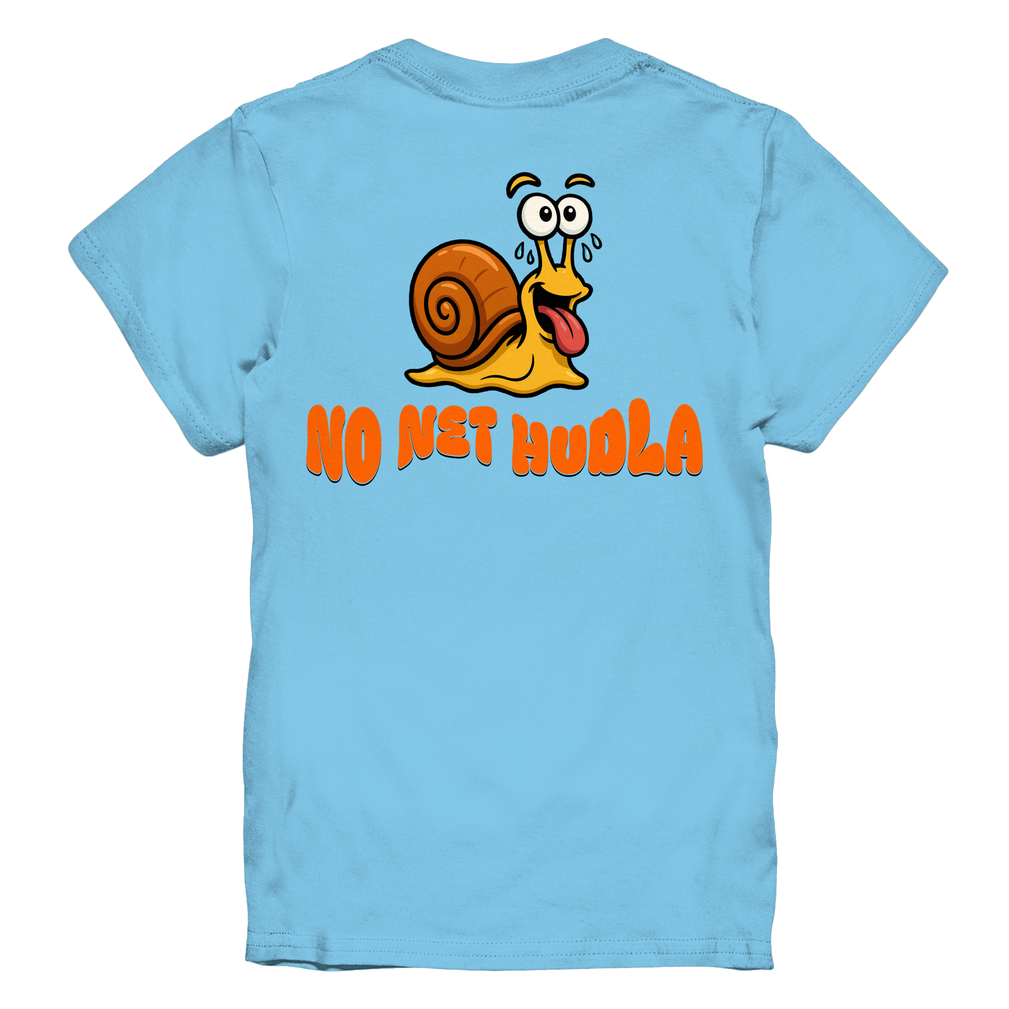 Kids-T-Shirt Motiv "Net Hudla" (Druck hinten)