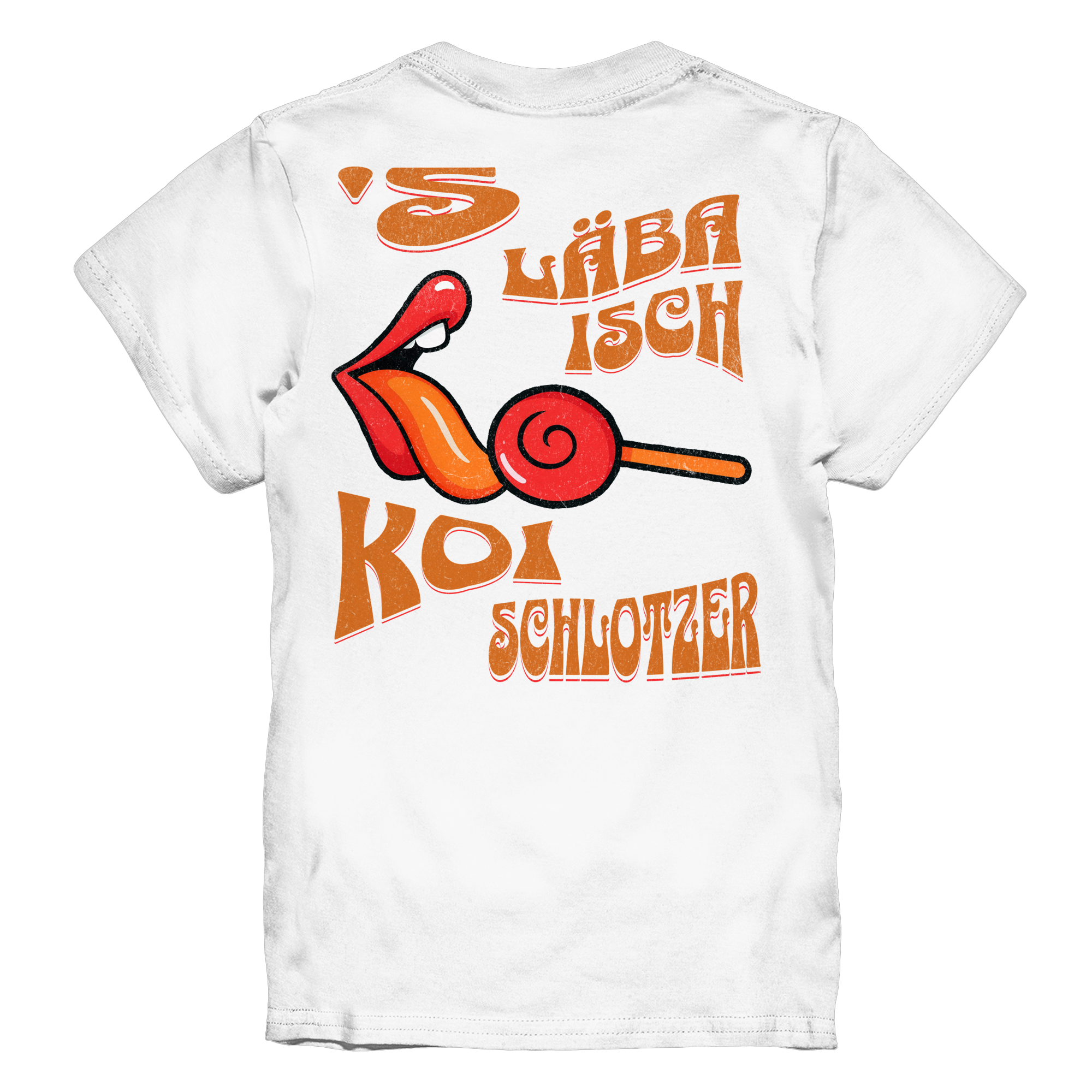 Kids-T-Shirt Motiv "Koi Schlotzer" (Druck hinten)