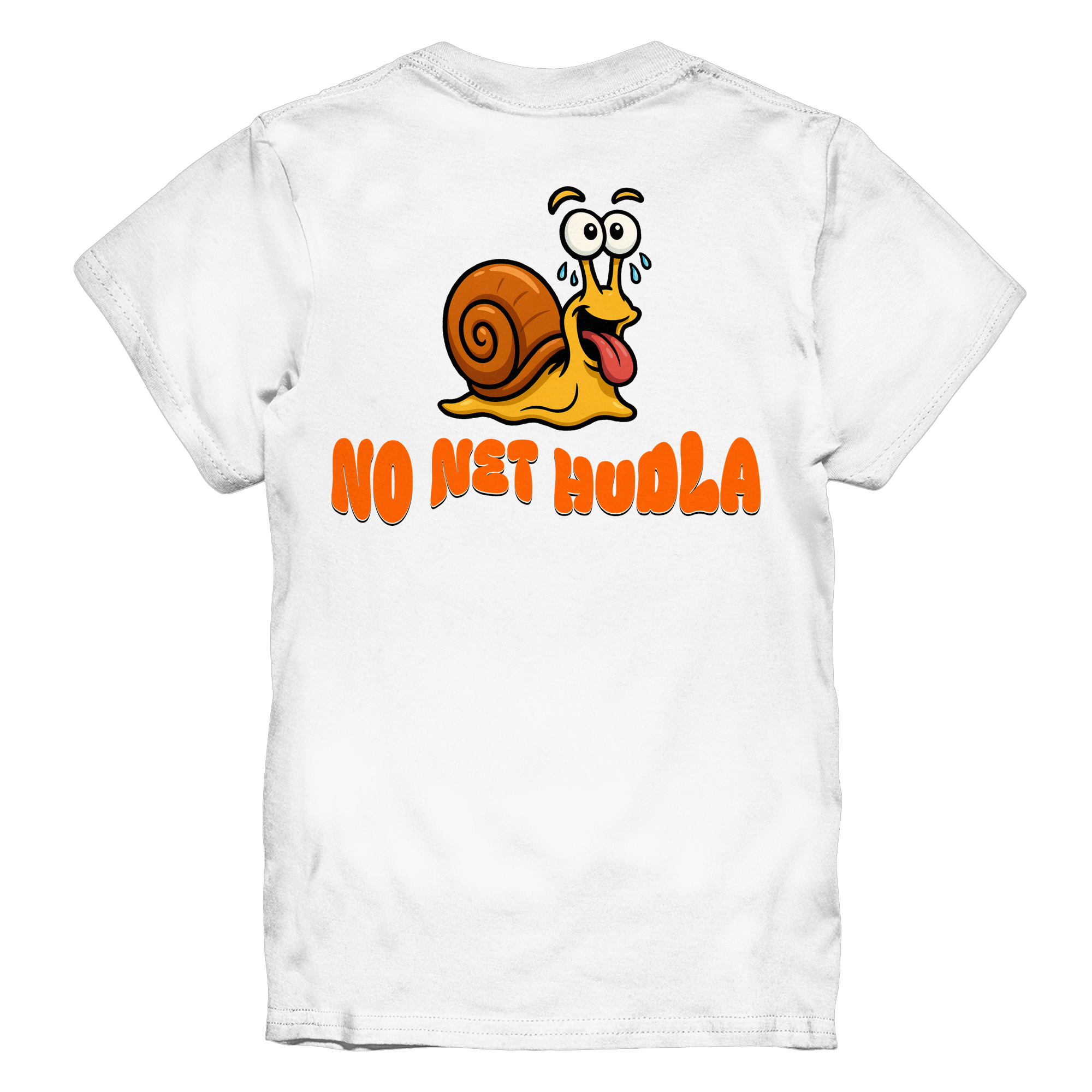 Kids-T-Shirt Motiv "Net Hudla" (Druck hinten)