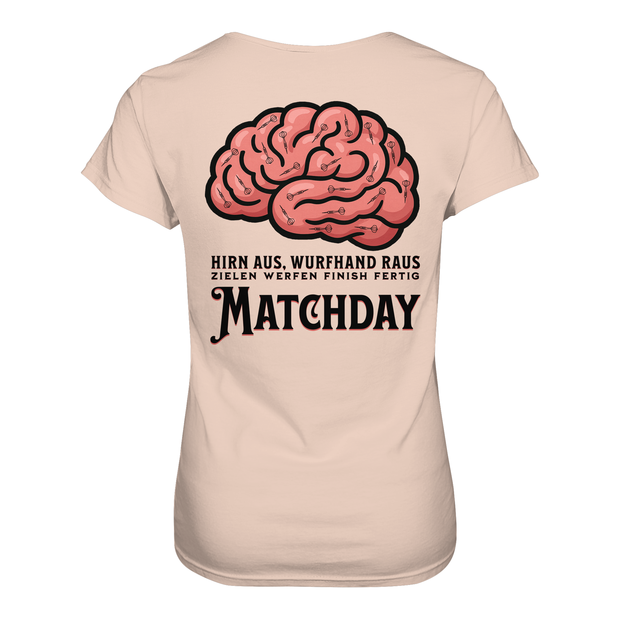 Damen Darts-T-Shirt Motiv "Matchday" (Druck hinten)