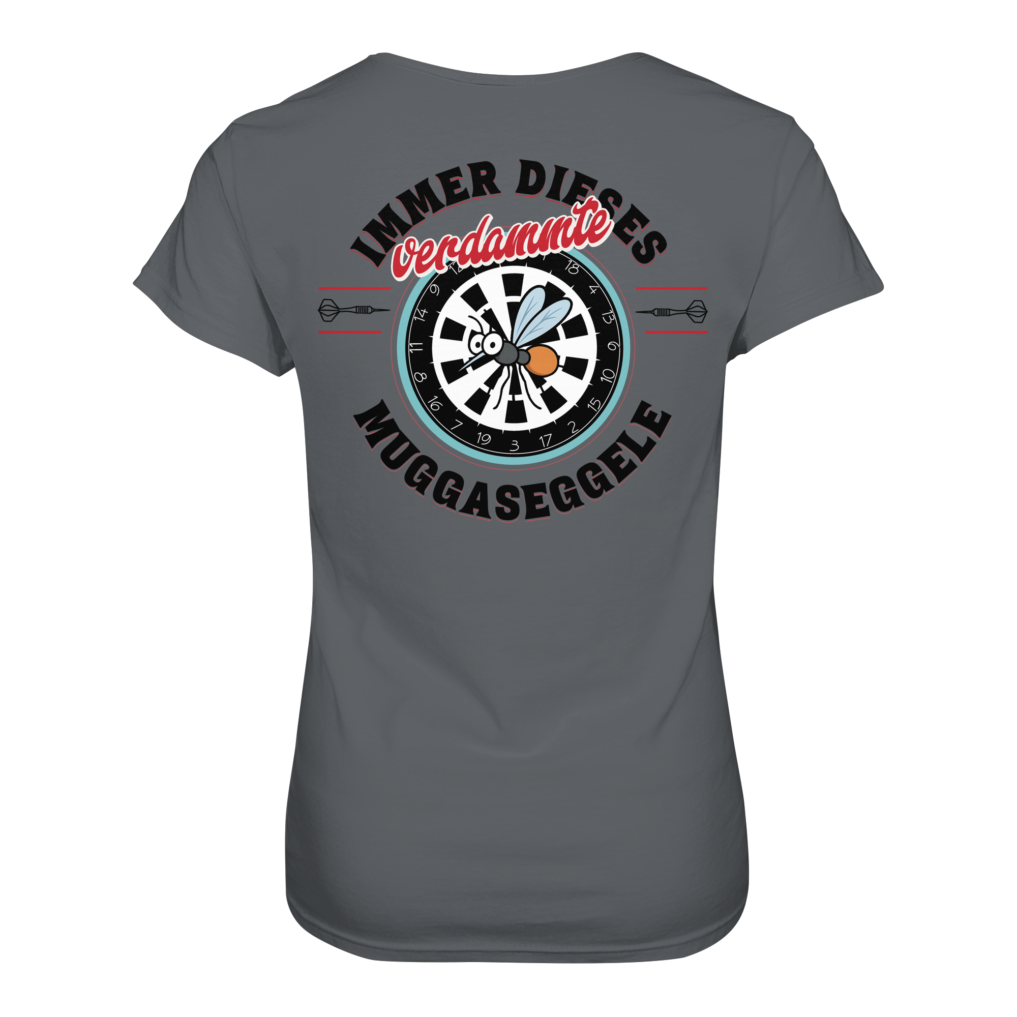 Darts-T-Shirt Motiv "Muggaseggele" (Druck hinten)