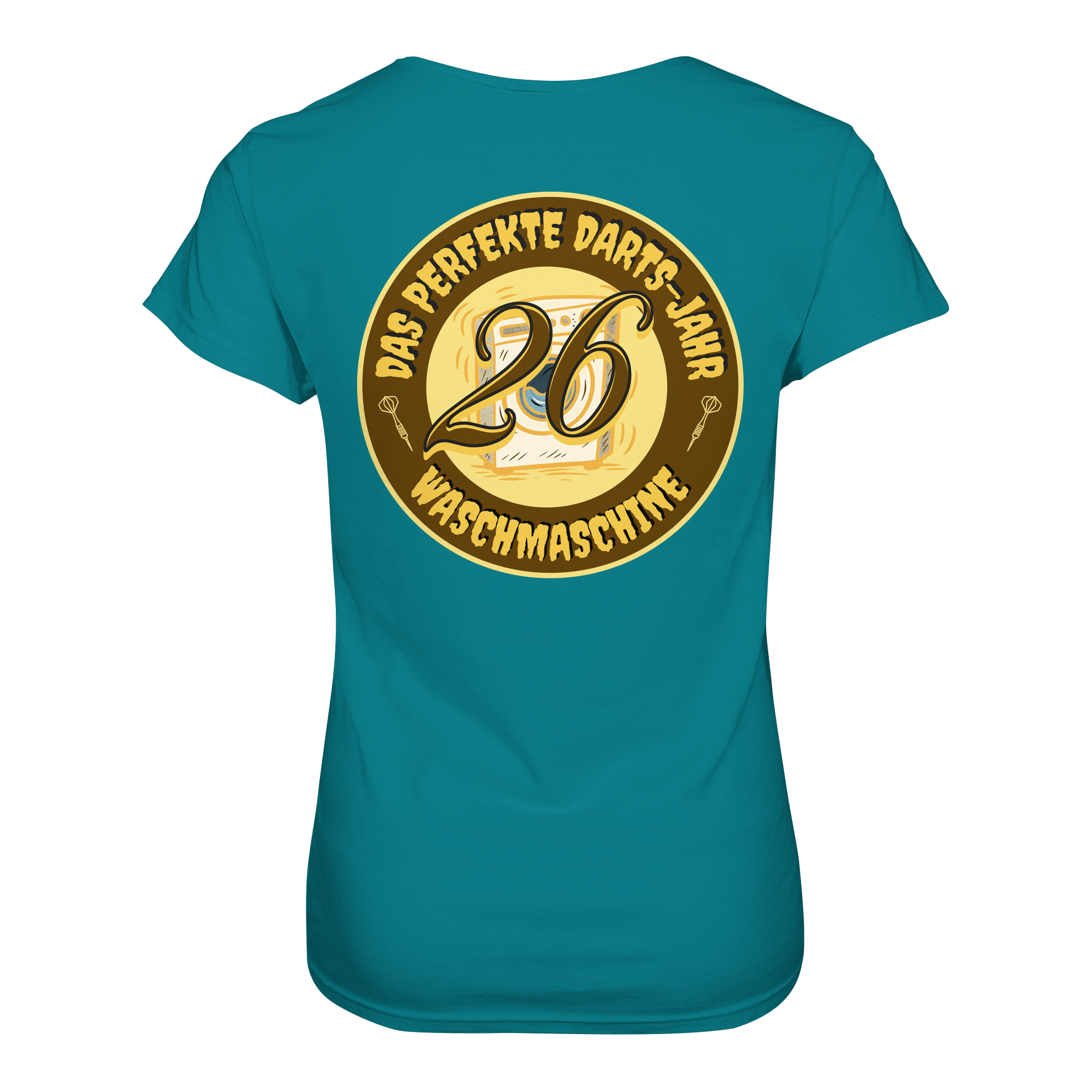 Damen Darts-T-Shirt Motiv "Perfektes Dartsjahr" (Druck hinten)