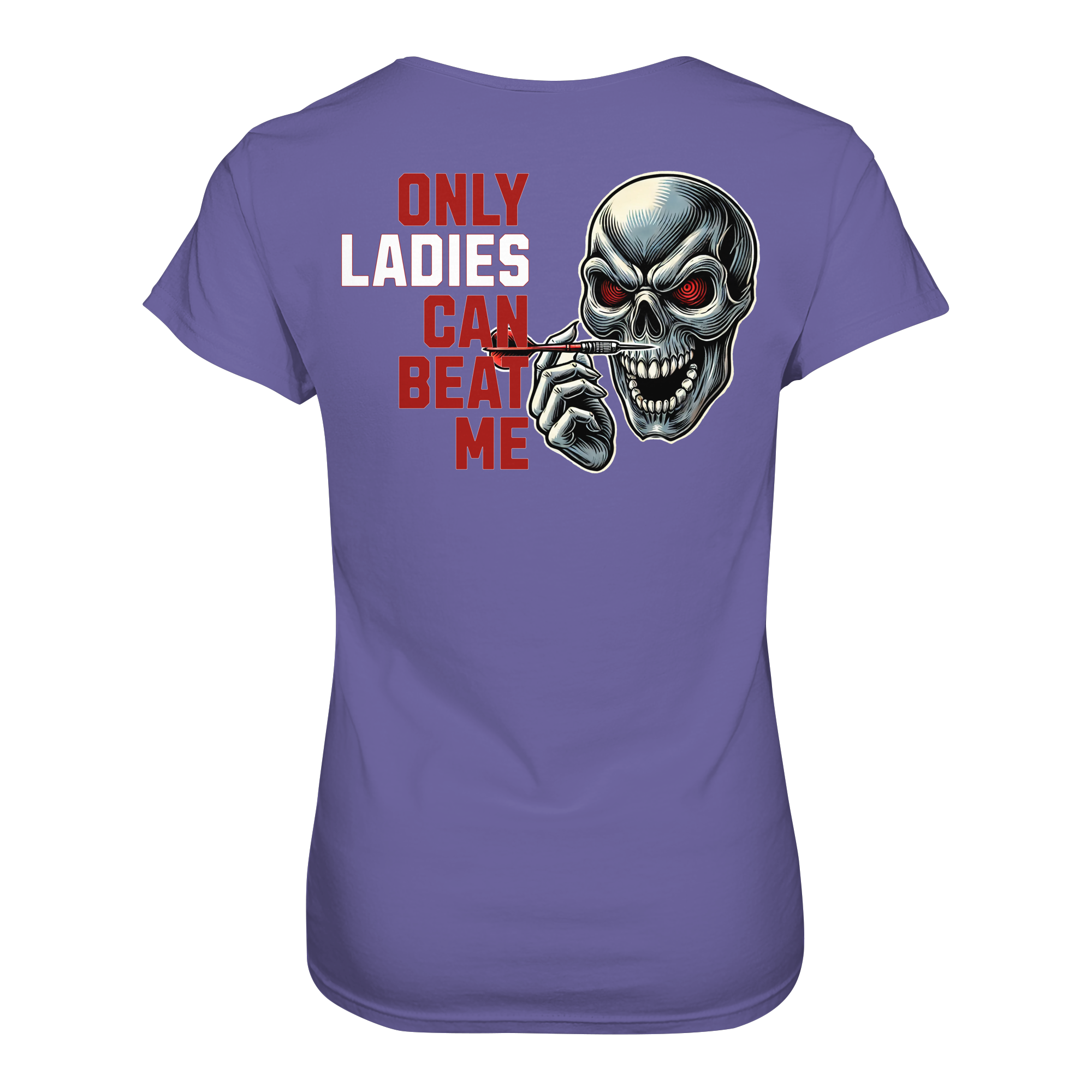 Darts-T-Shirt Motiv "Only Ladies Skull" (Druck hinten)