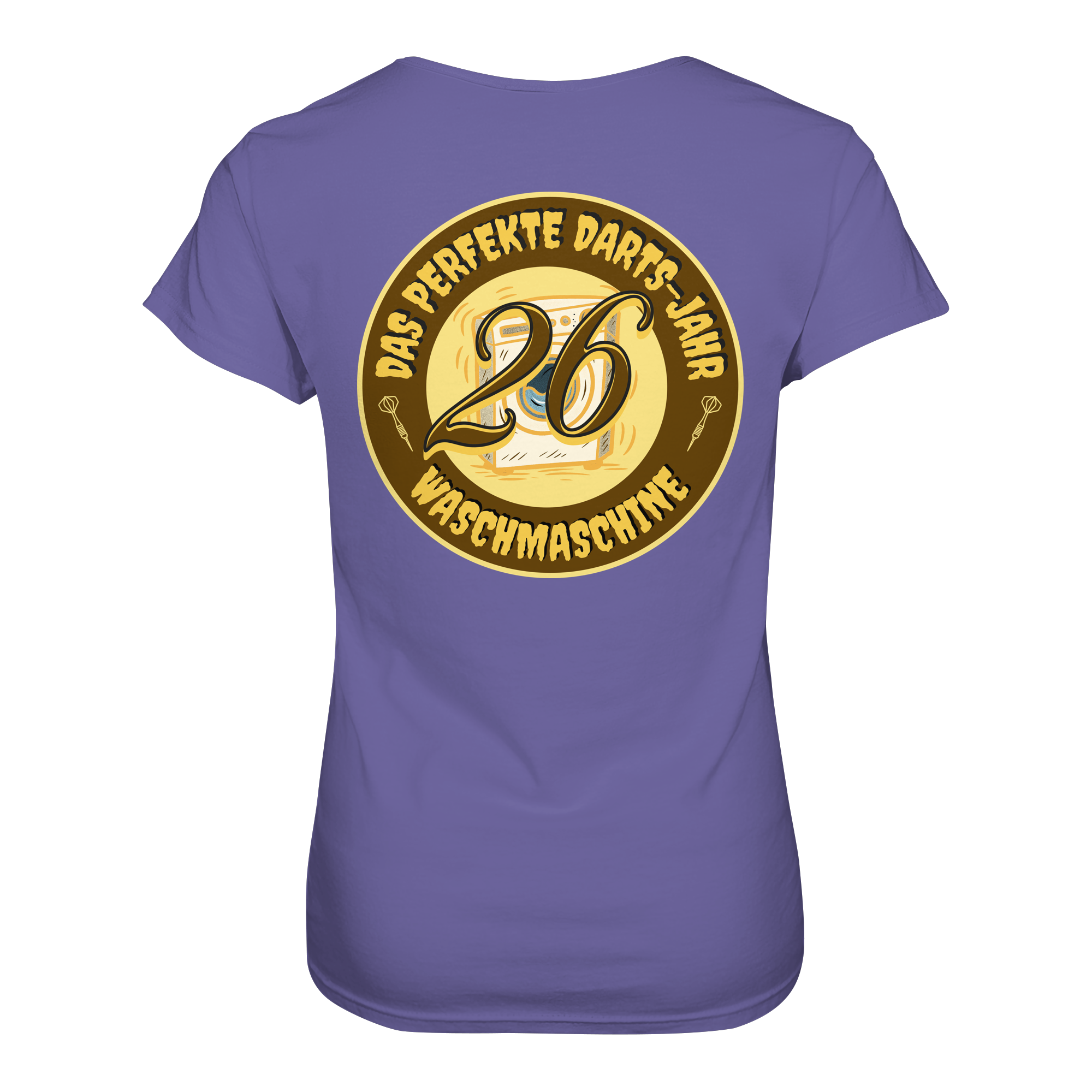Damen Darts-T-Shirt Motiv "Perfektes Dartsjahr" (Druck hinten)