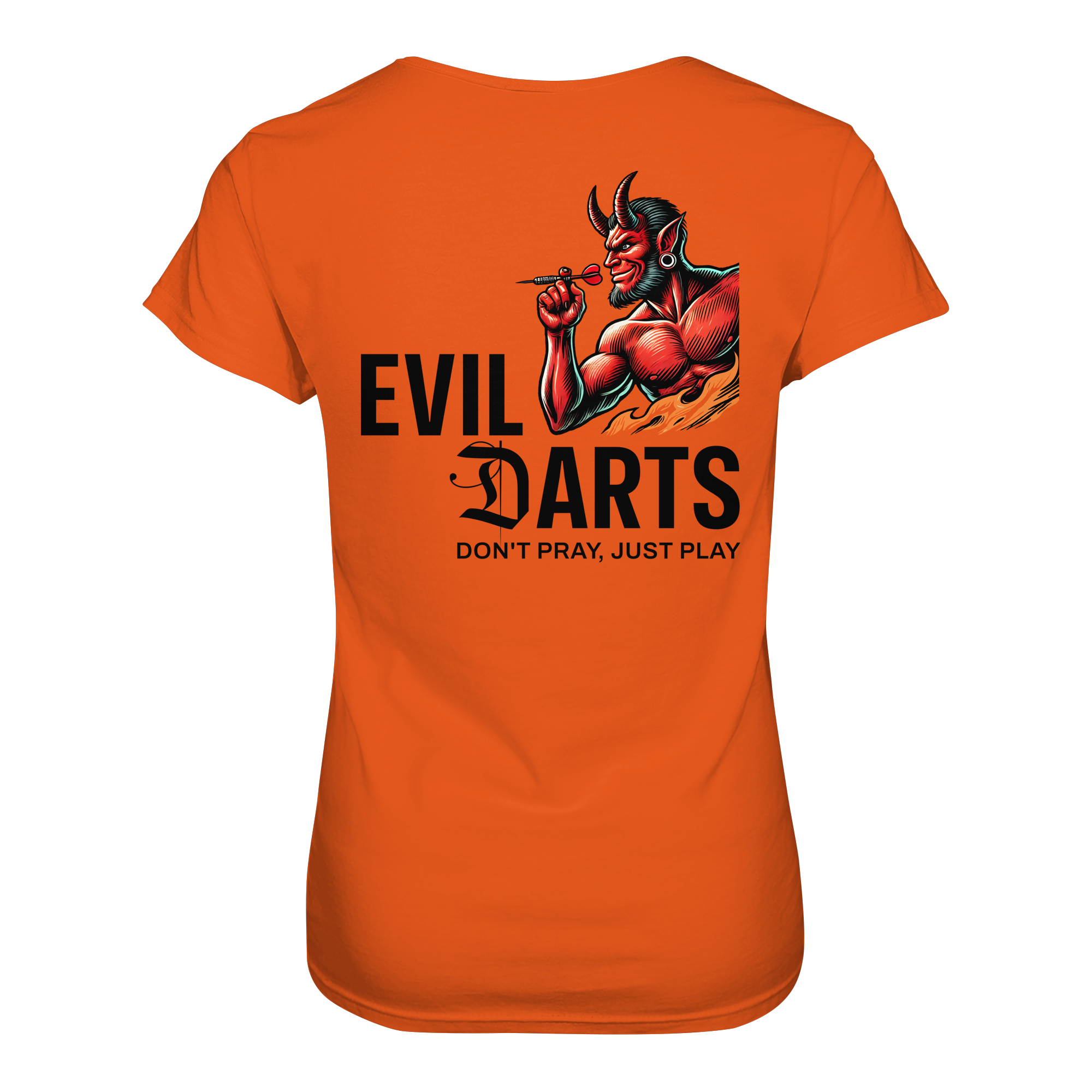 Damen Darts-T-Shirt Motiv "Evil Darts" (Druck hinten)