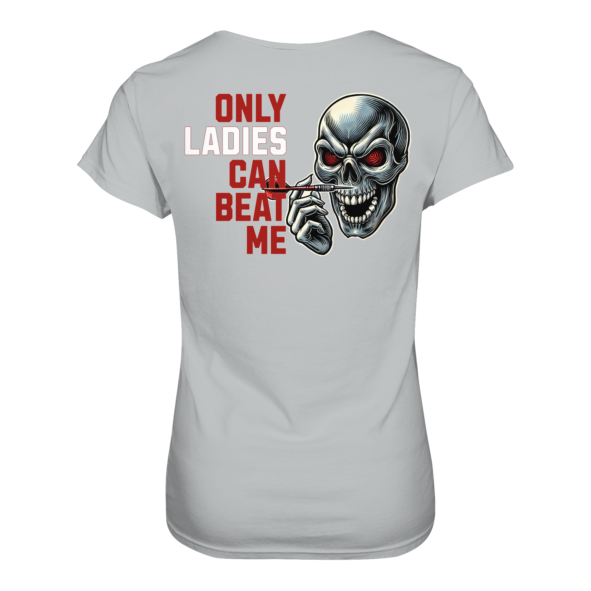 Darts-T-Shirt Motiv "Only Ladies Skull" (Druck hinten)