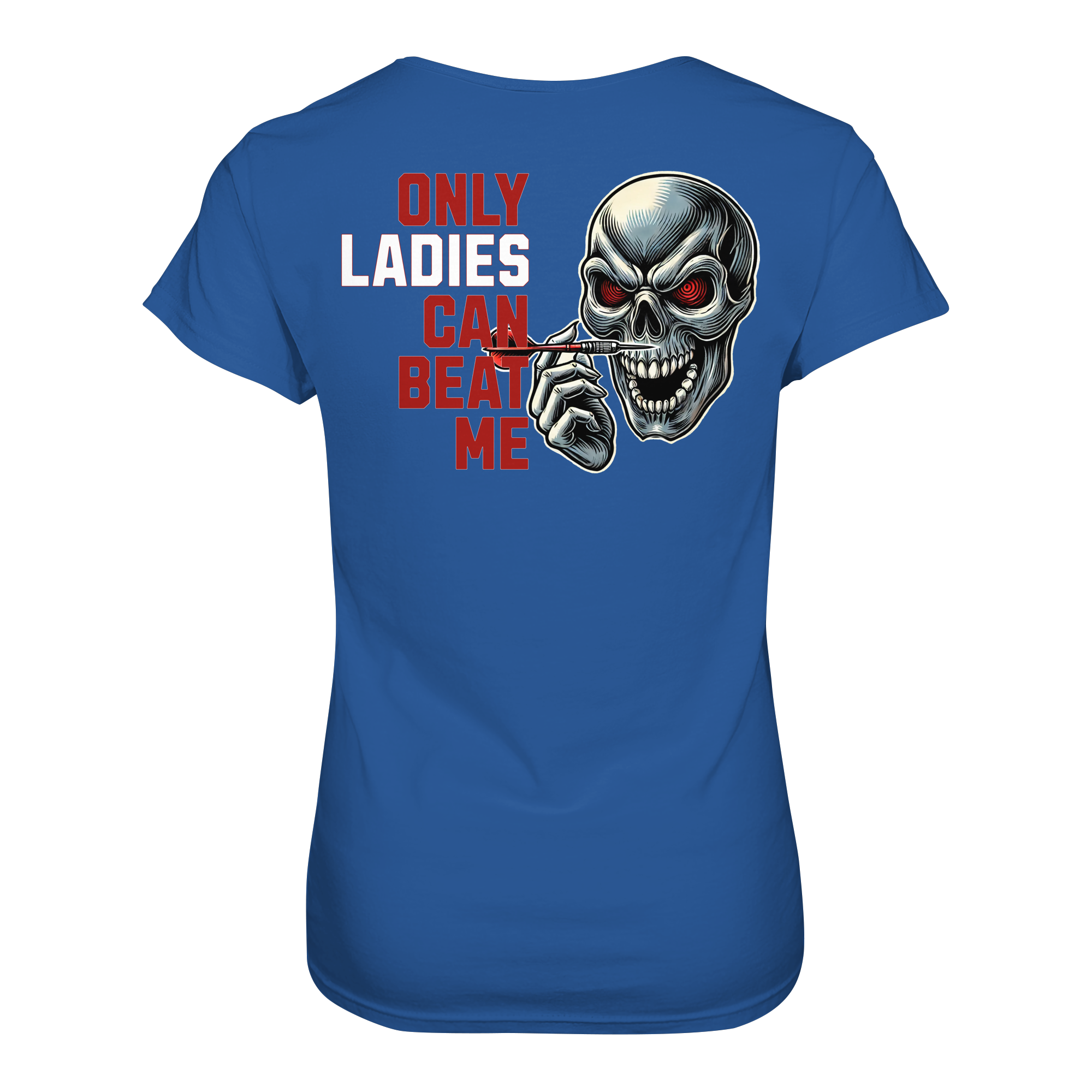 Darts-T-Shirt Motiv "Only Ladies Skull" (Druck hinten)