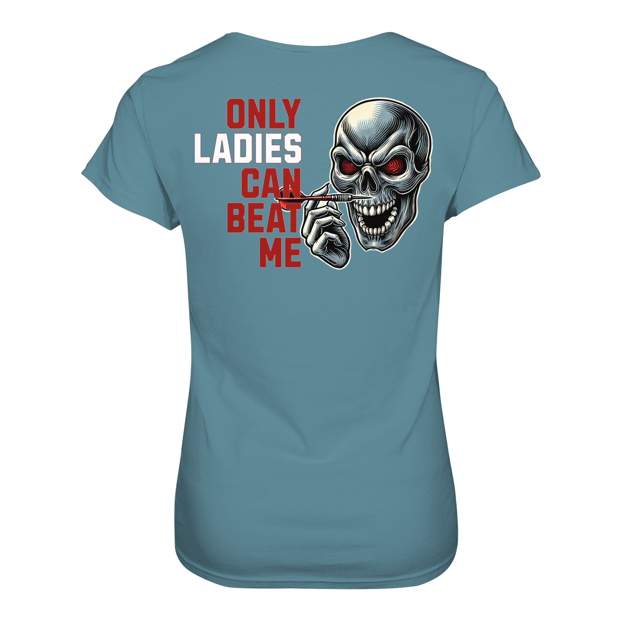 Darts-T-Shirt Motiv "Only Ladies Skull" (Druck hinten)