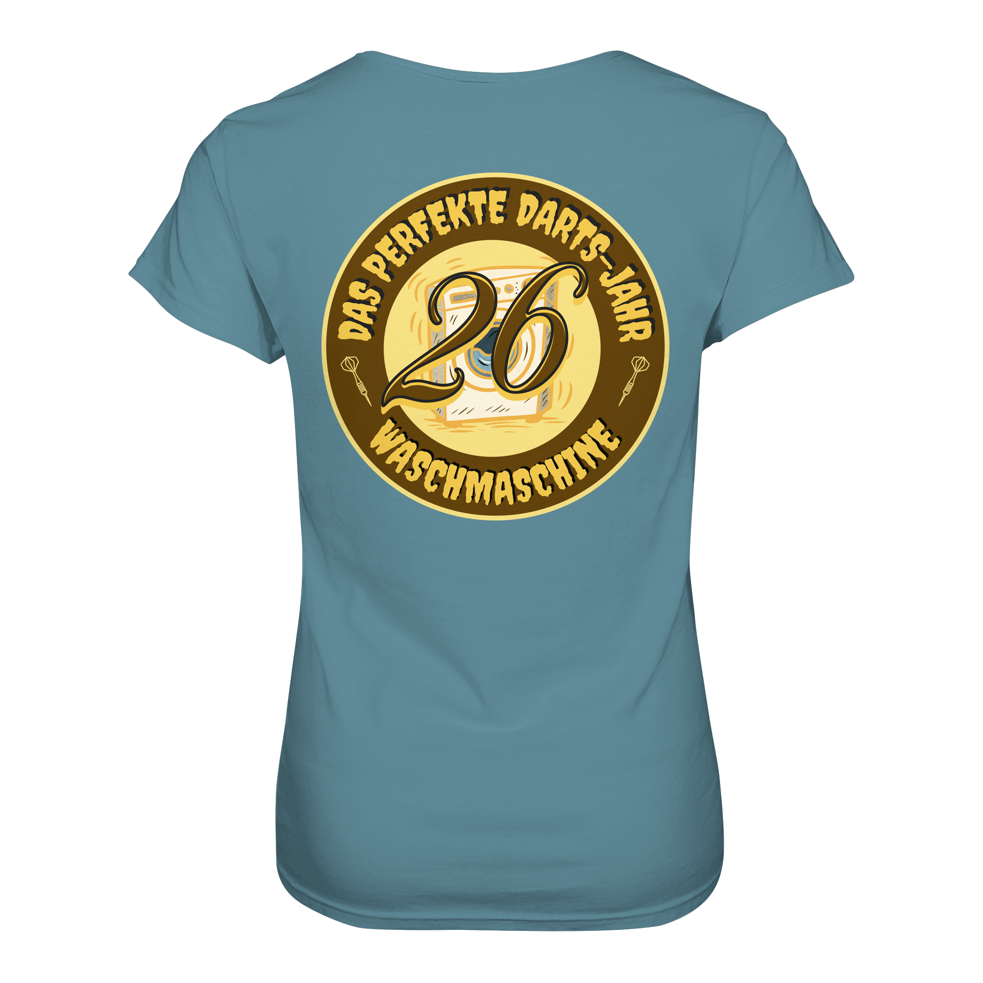 Damen Darts-T-Shirt Motiv "Perfektes Dartsjahr" (Druck hinten)