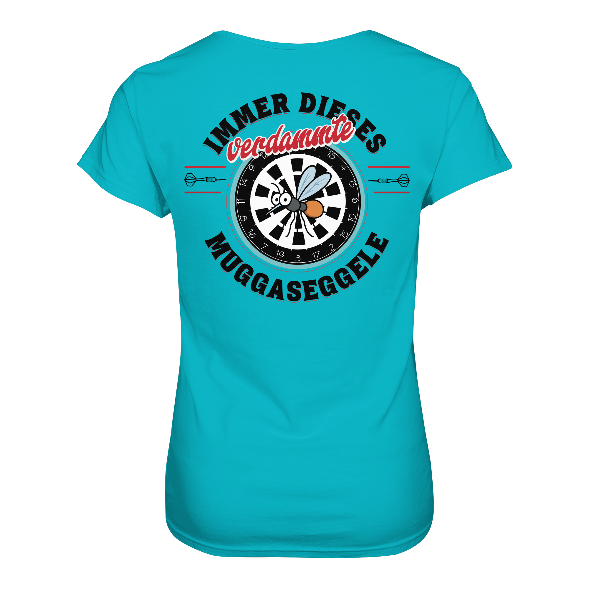 Darts-T-Shirt Motiv "Muggaseggele" (Druck hinten)