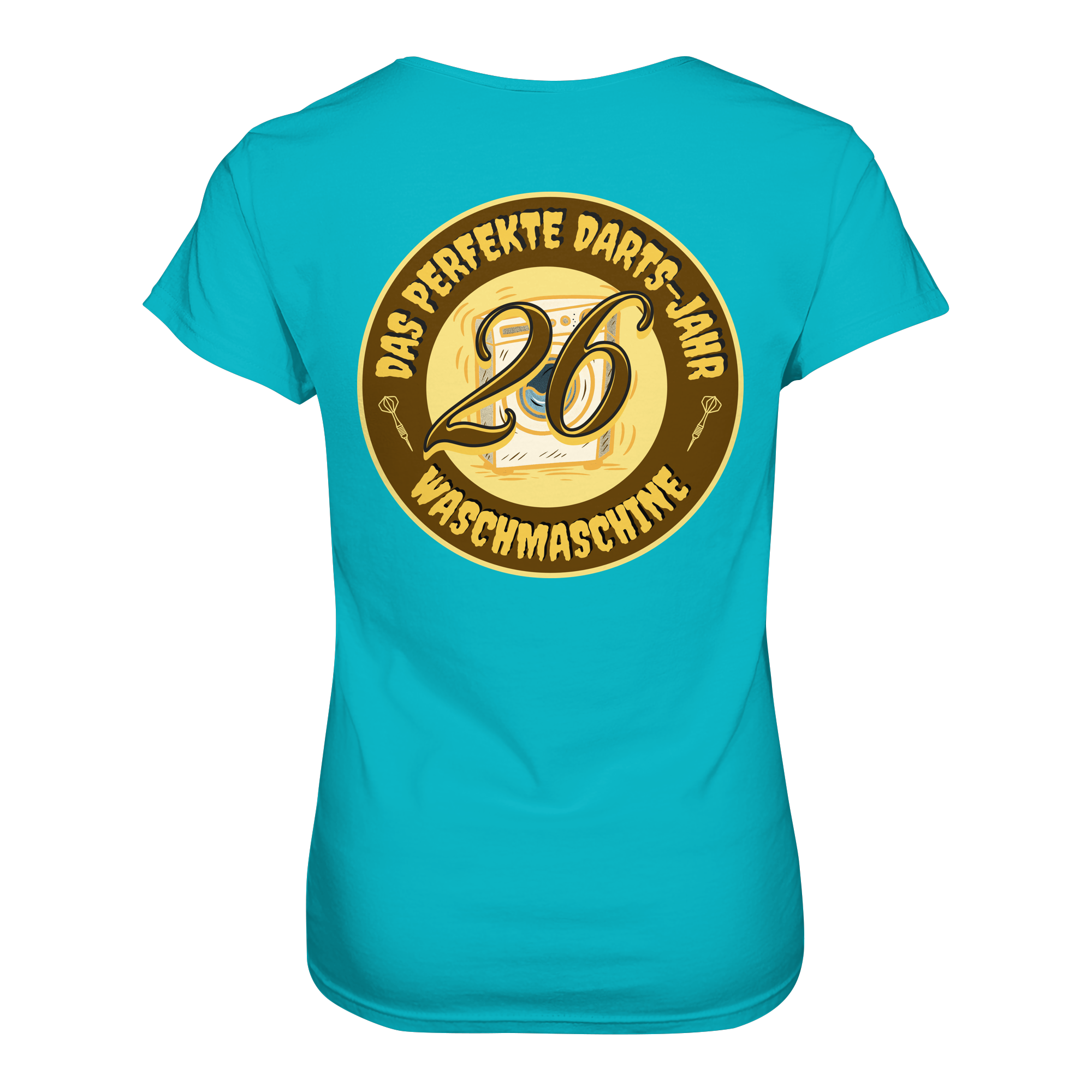 Damen Darts-T-Shirt Motiv "Perfektes Dartsjahr" (Druck hinten)