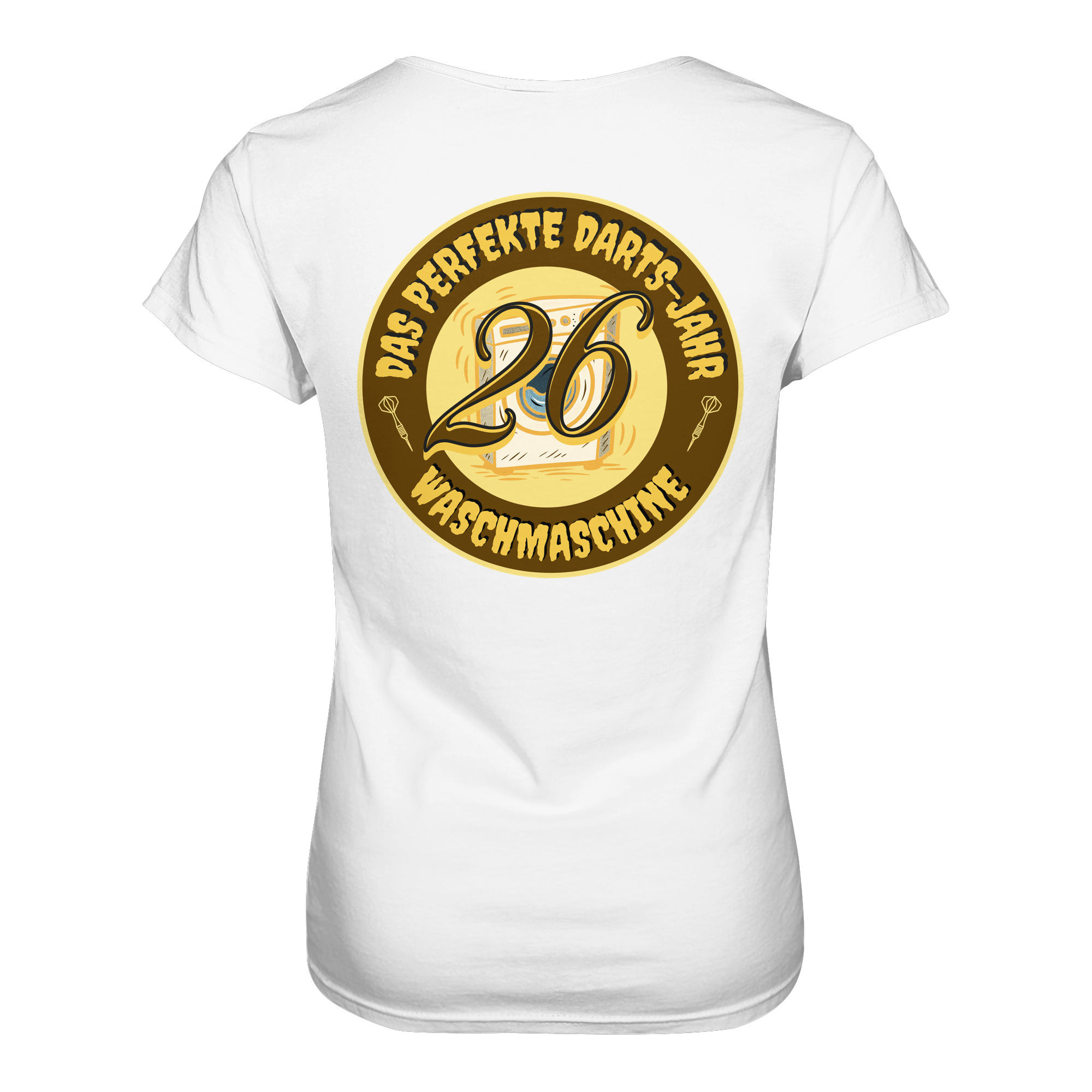 Damen Darts-T-Shirt Motiv "Perfektes Dartsjahr" (Druck hinten)