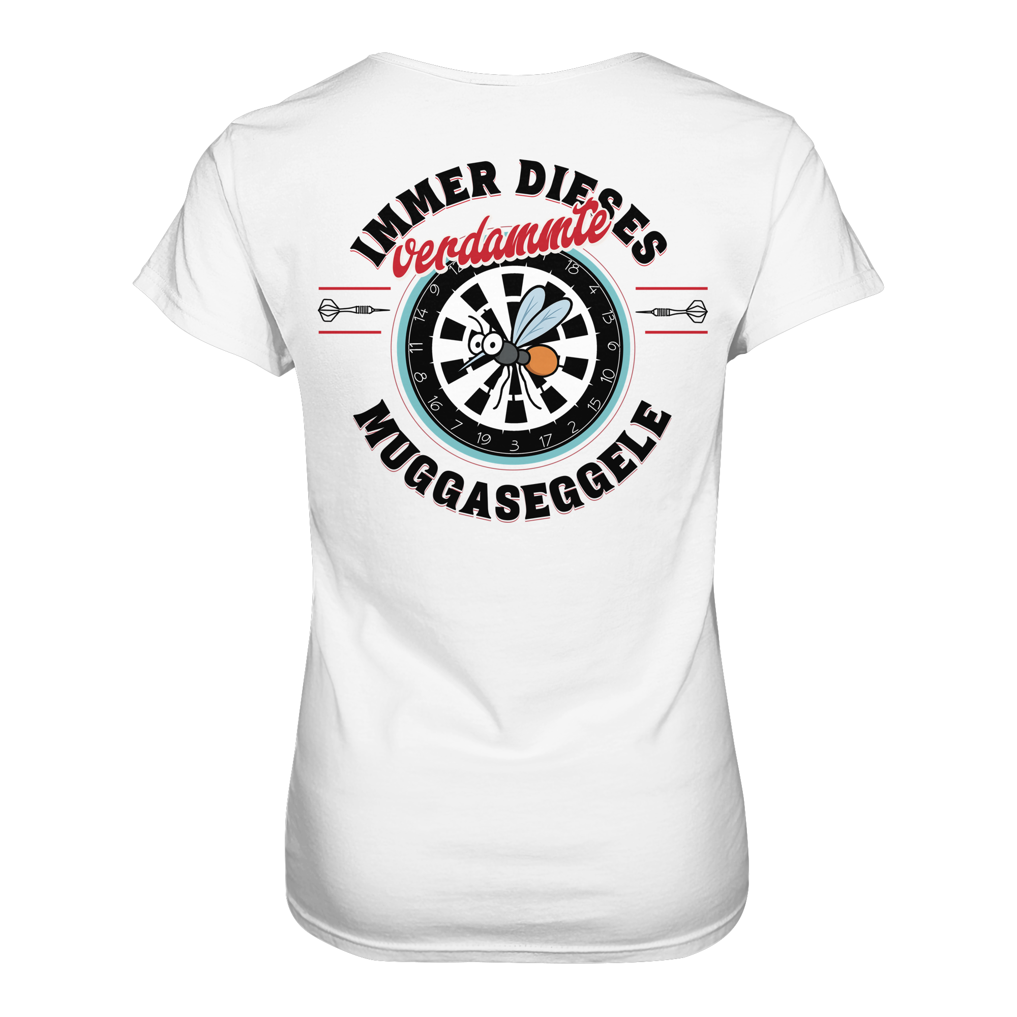 Darts-T-Shirt Motiv "Muggaseggele" (Druck hinten)