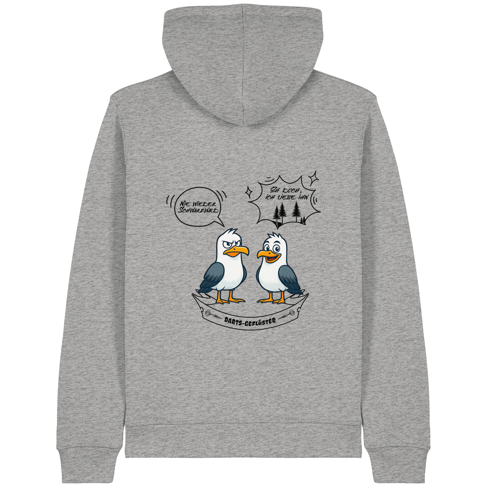 Darts-Kapuzenjacke Motiv "Schwarzwald" (Druck hinten)