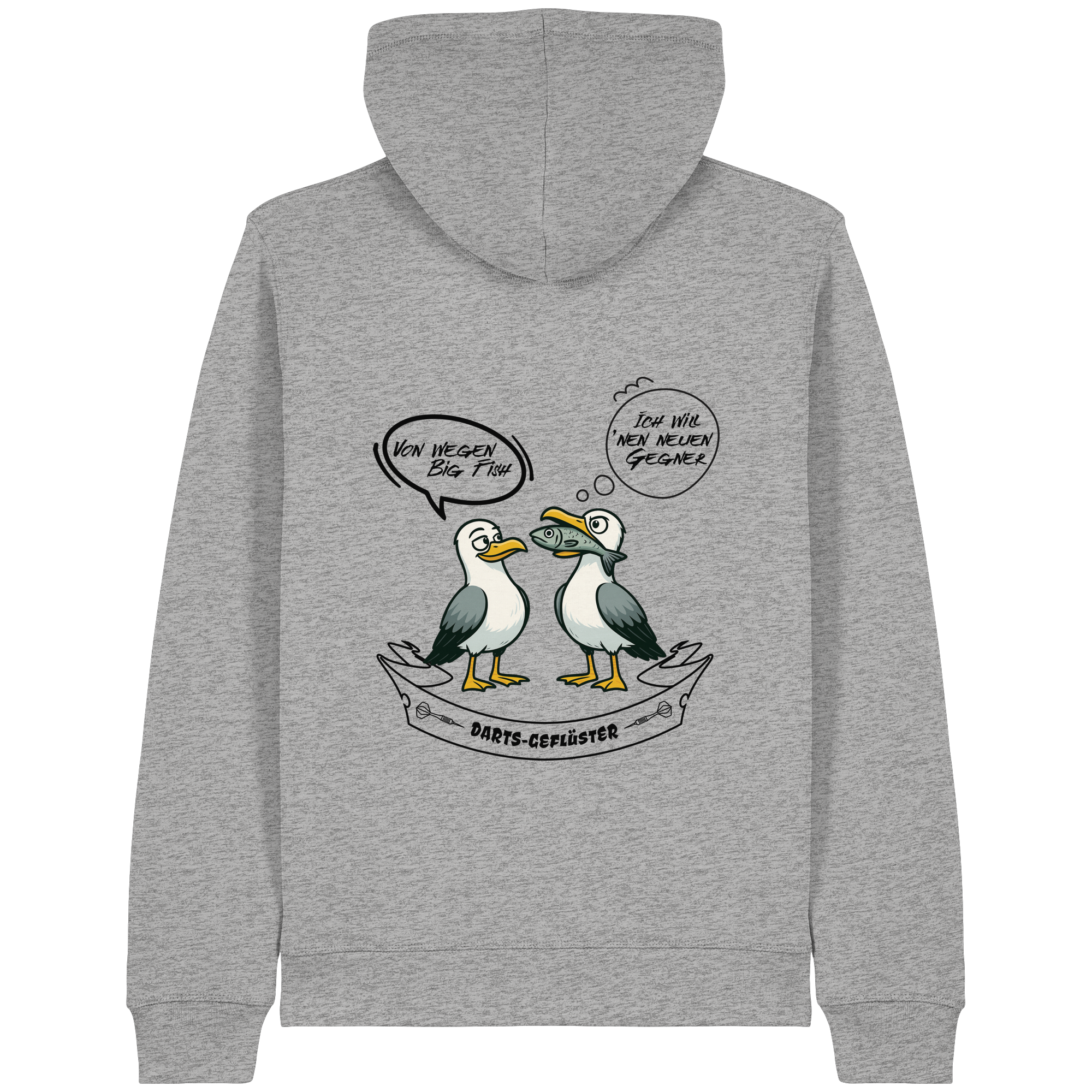 Darts-Kapuzenjacke Motiv "Big Fish" (Druck hinten)