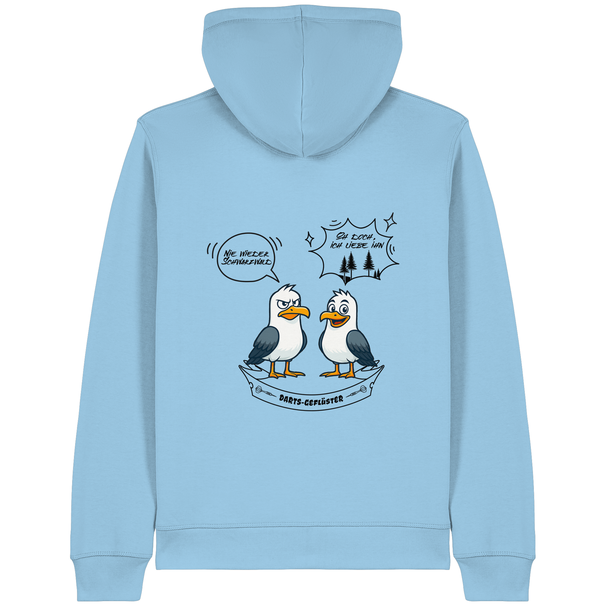 Darts-Kapuzenjacke Motiv "Schwarzwald" (Druck hinten)